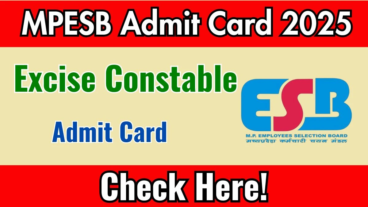 MP Excise Constable Admit Card 2025 OUT