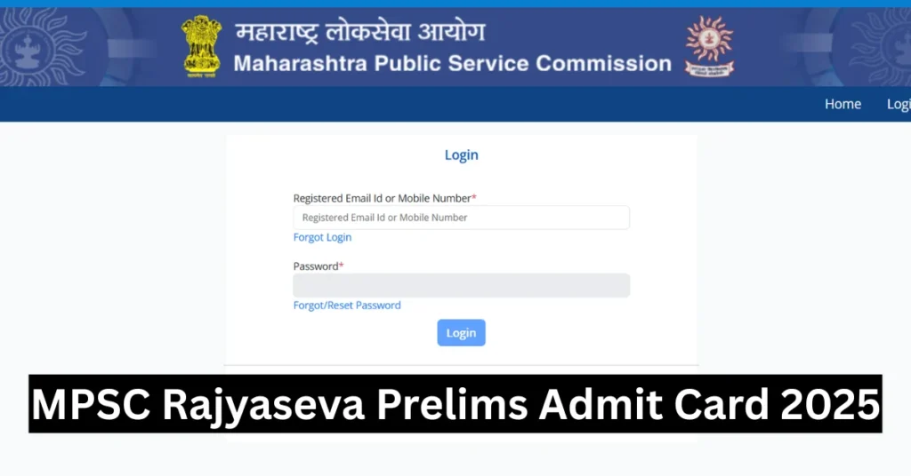 MPSC Rajyaseva Admit Card 2025 Out
